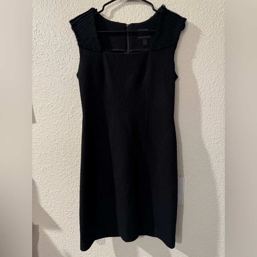 Banana Republic Black Sleeveless Midi Dress 100% Italian Wool